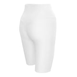 Women's shorts Biker white with brown logo